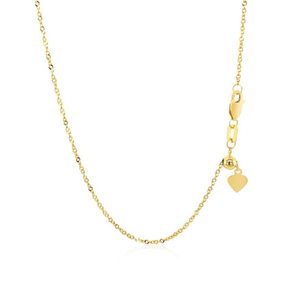 Cadena Ajustable de Oro Amarillo de 14k Estilo Singapur (1.40 mm)