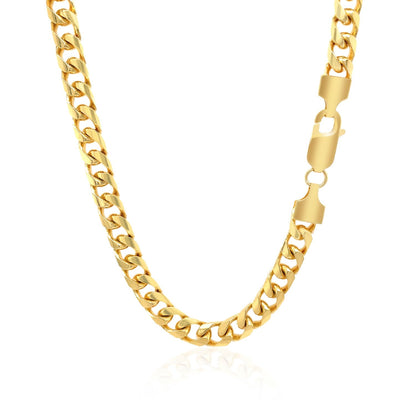 Cadena cubana Miami de oro amarillo macizo de 14k y 5.8mm