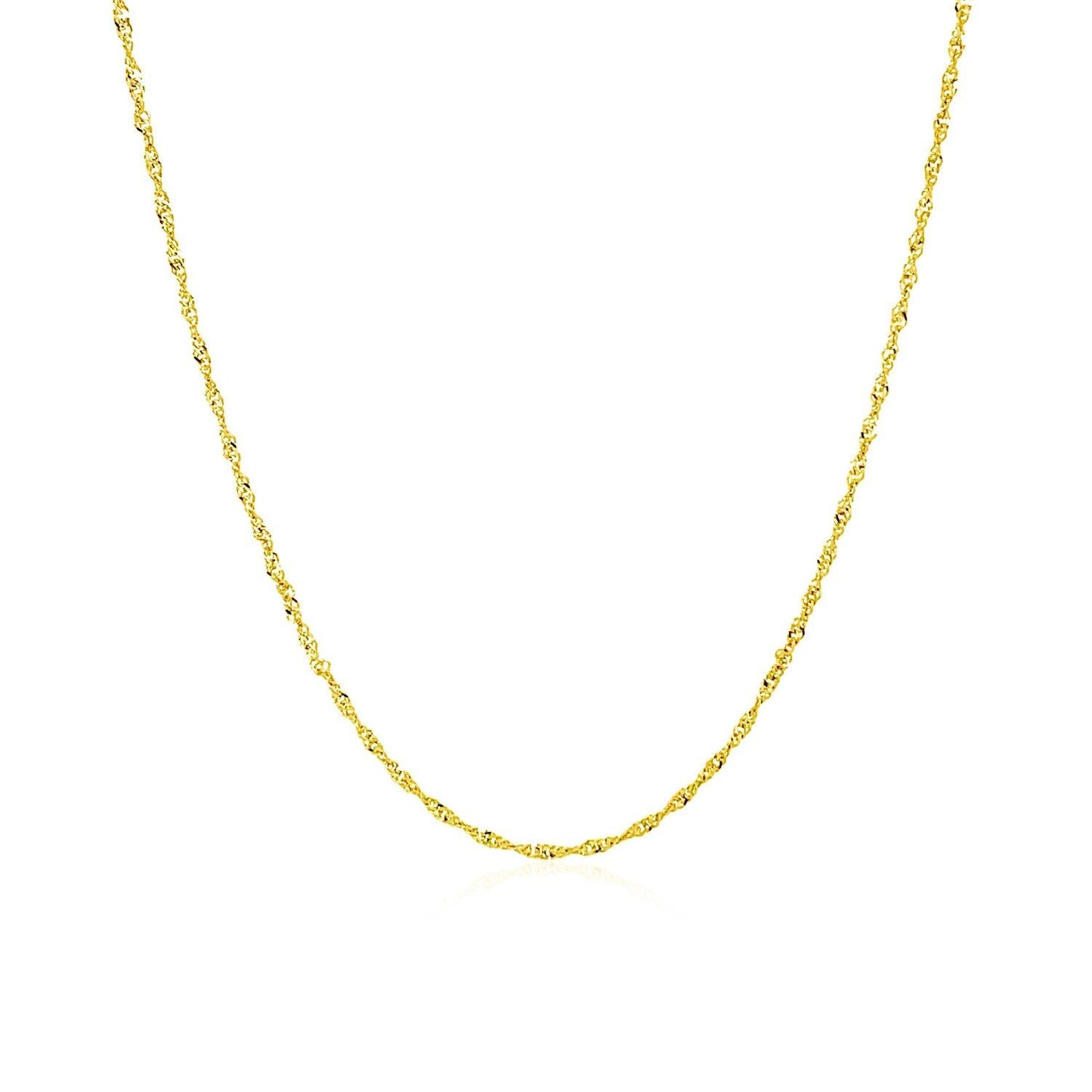 Cadena Singapur de oro amarillo de 14k y 1,0 mm