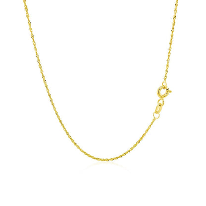 Cadena Singapur de oro amarillo de 14k y 1,0 mm