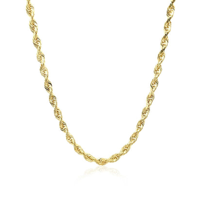 Cadena de oro amarillo macizo de 10k de 3.0mm con corte diamante