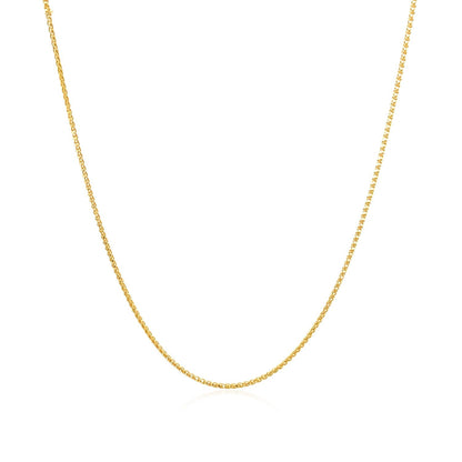 Cadena de espiga redonda con corte de diamante en oro amarillo de 14k de 0.6mm