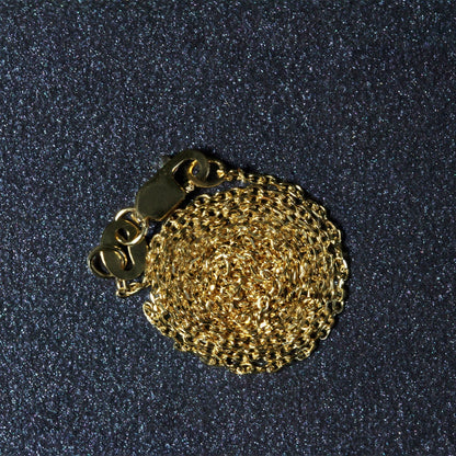 Cadena de eslabones tipo cable con corte de diamante de oro amarillo de 14k y 0.8mm