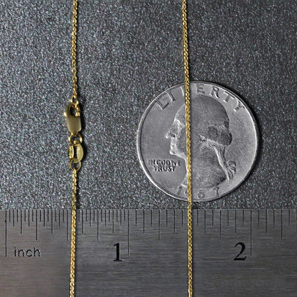 Cadena de eslabones tipo cable con corte de diamante de oro amarillo de 14k y 0.8mm