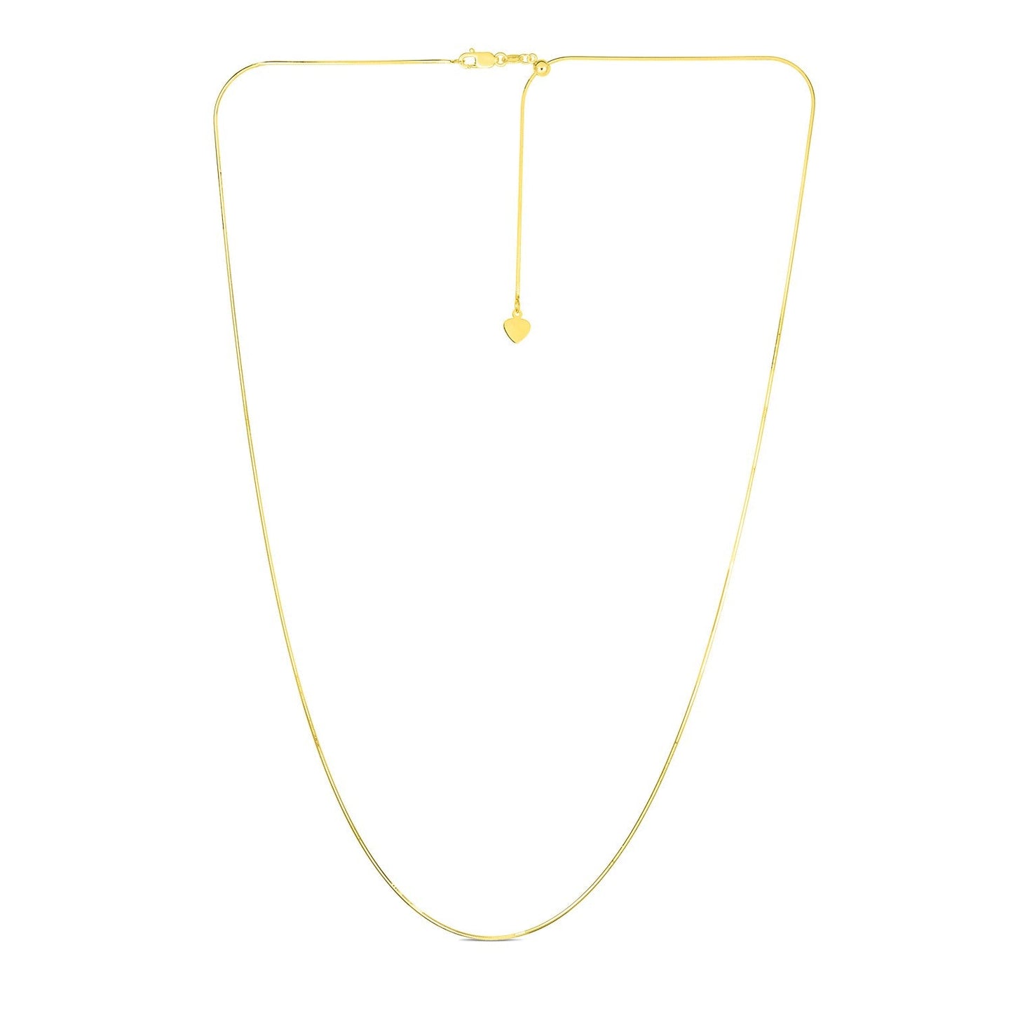 Cadena de serpiente ajustable de oro amarillo de 14k de 0,85 mm