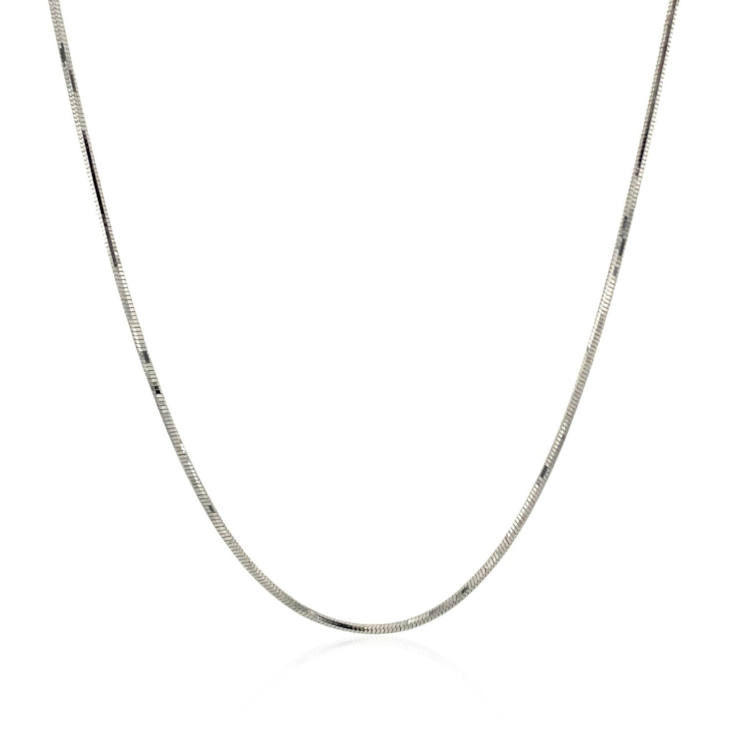 Cadena de serpiente ajustable de oro blanco de 14k y 0.85mm