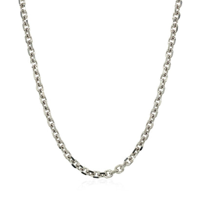 Cadena de eslabones de cable con corte de diamante de oro blanco de 14k (2.90 mm)
