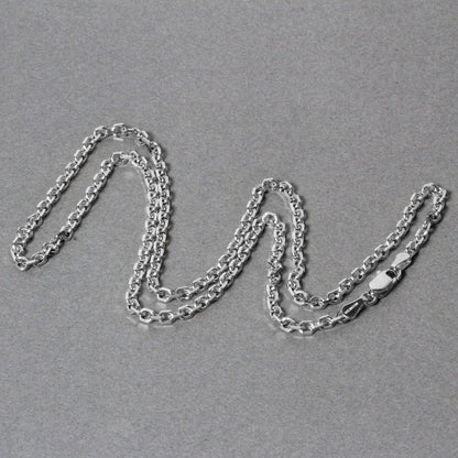 Cadena de eslabones de cable con corte de diamante de oro blanco de 14k (2.90 mm)