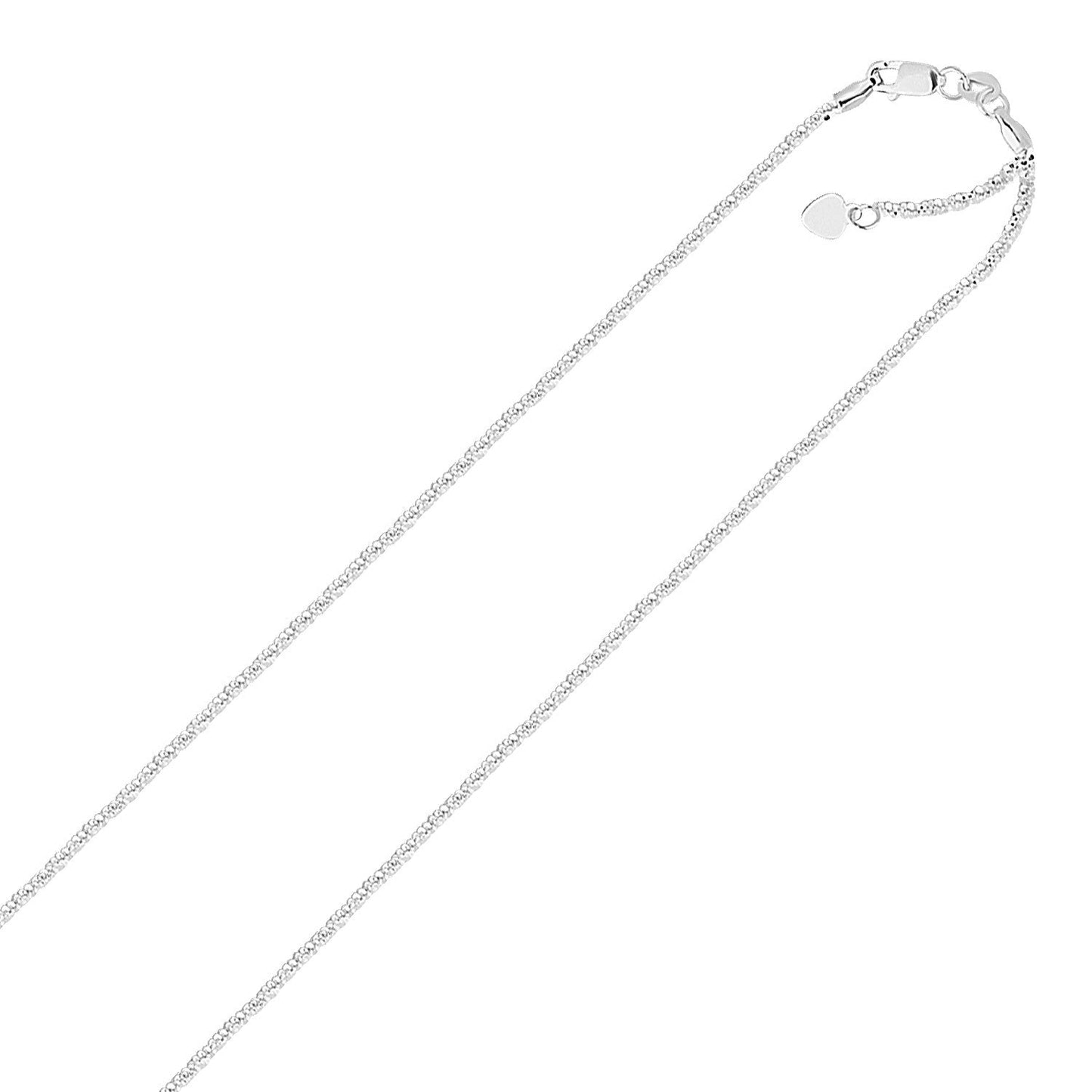Cadena Ajustable Sparkle de Oro Blanco de 14k y 1.5mm