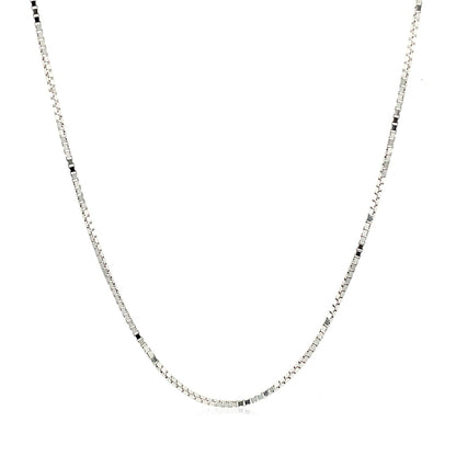 Cadena veneciana ajustable de oro blanco de 10 quilates de 0.85 mm