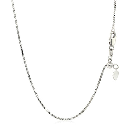 Cadena veneciana ajustable de oro blanco de 10 quilates de 0.85 mm