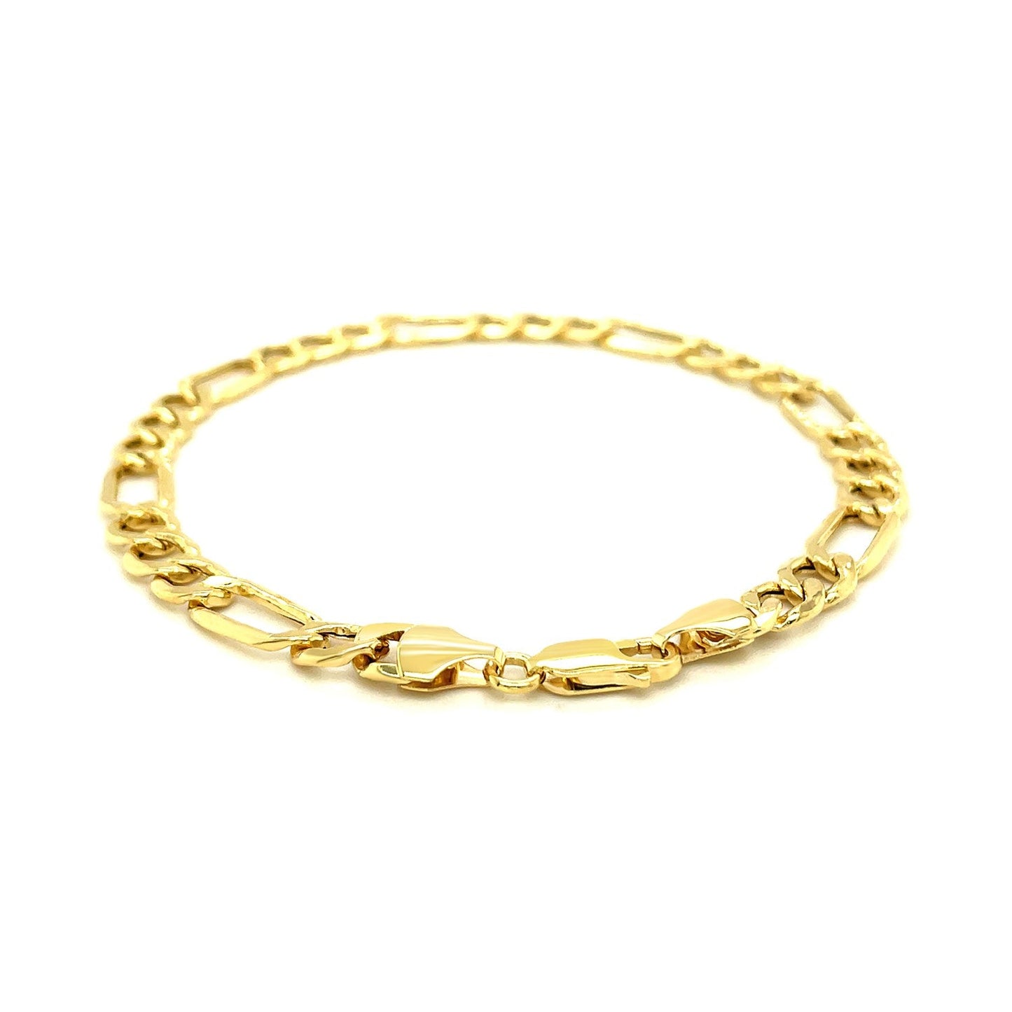 Pulsera Figaro Lite de oro amarillo de 14k y 6,5mm