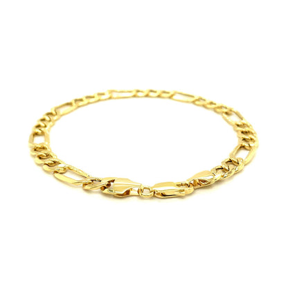 Pulsera Figaro Lite de oro amarillo de 14k y 6,5mm