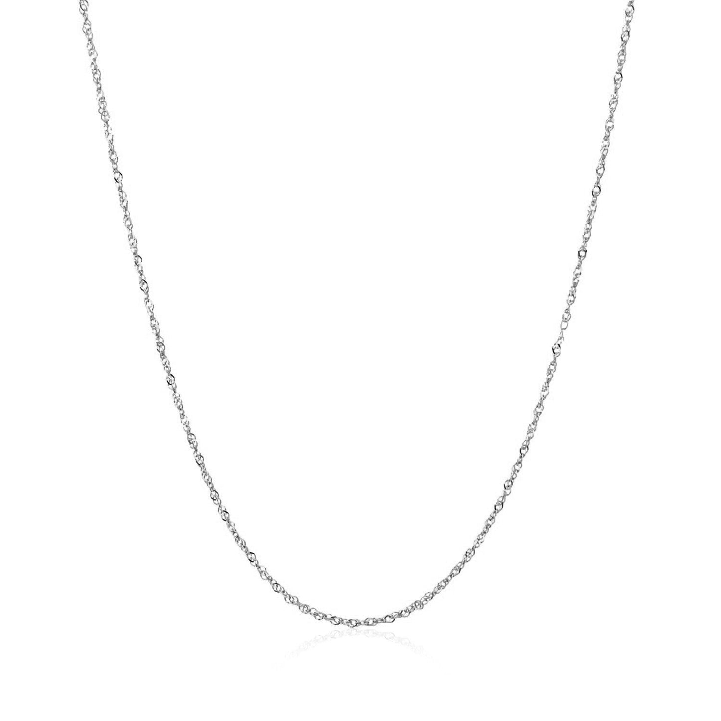 Cadena Singapur de oro blanco de 14k de 0.8mm