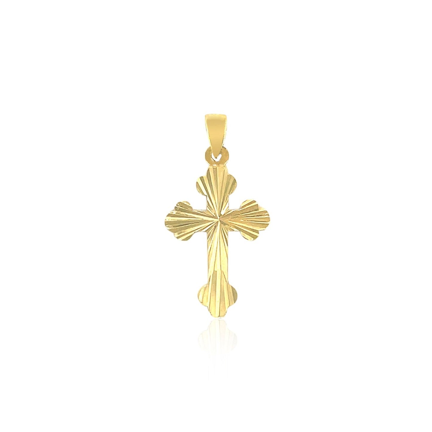 Colgante de oro tricolor de 14k con cruz