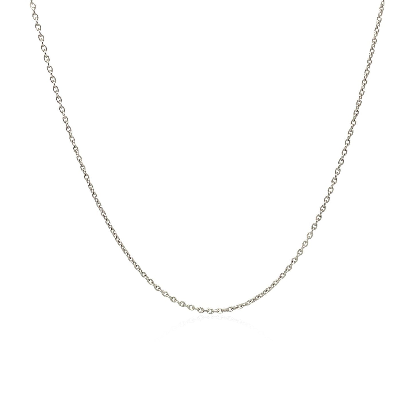 Cadena de eslabones ovalados de oro blanco de 14k de 0,97 mm