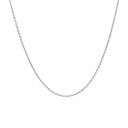 Cadena de eslabones ovalados de oro blanco de 14k de 0,97 mm