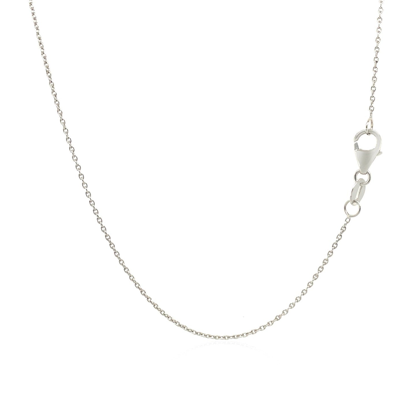 Cadena de eslabones ovalados de oro blanco de 14k de 0,97 mm