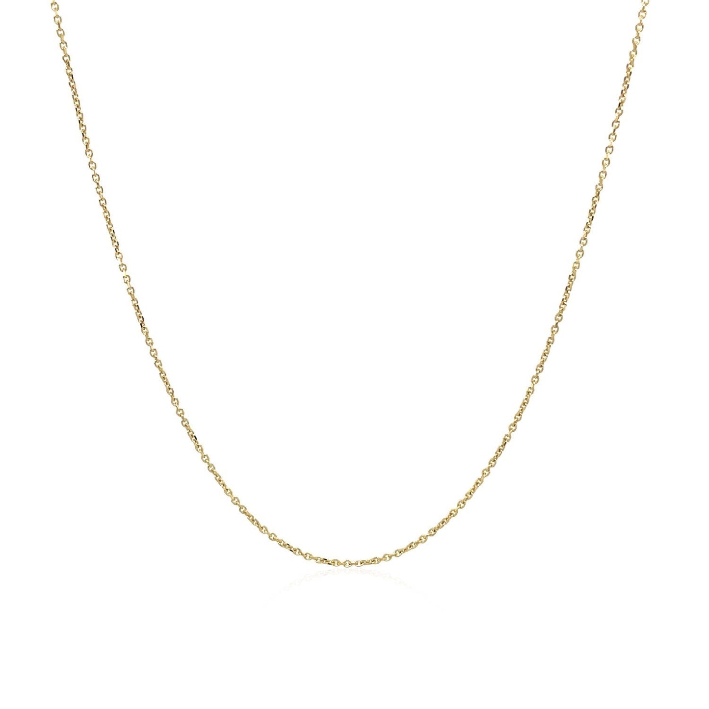 Cadena de eslabones tipo cable de oro amarillo de 10k (0,50 mm)