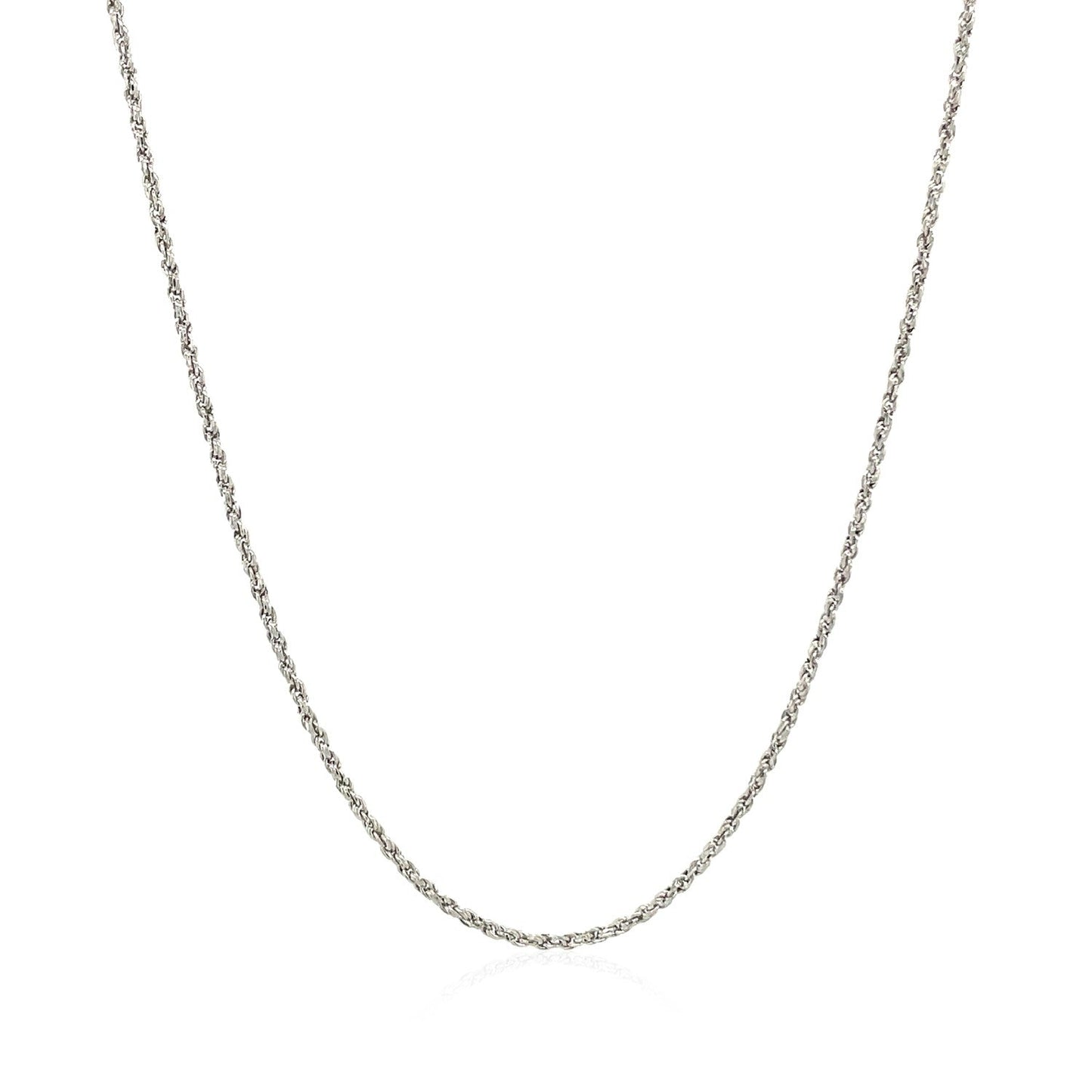 Cadena de cuerda ajustable de oro blanco de 14k 1.0mm