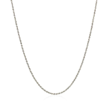 Cadena de cuerda ajustable de oro blanco de 14k 1.0mm