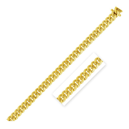 Cadena cubana clásica maciza de oro amarillo de 14k y 4.0mm