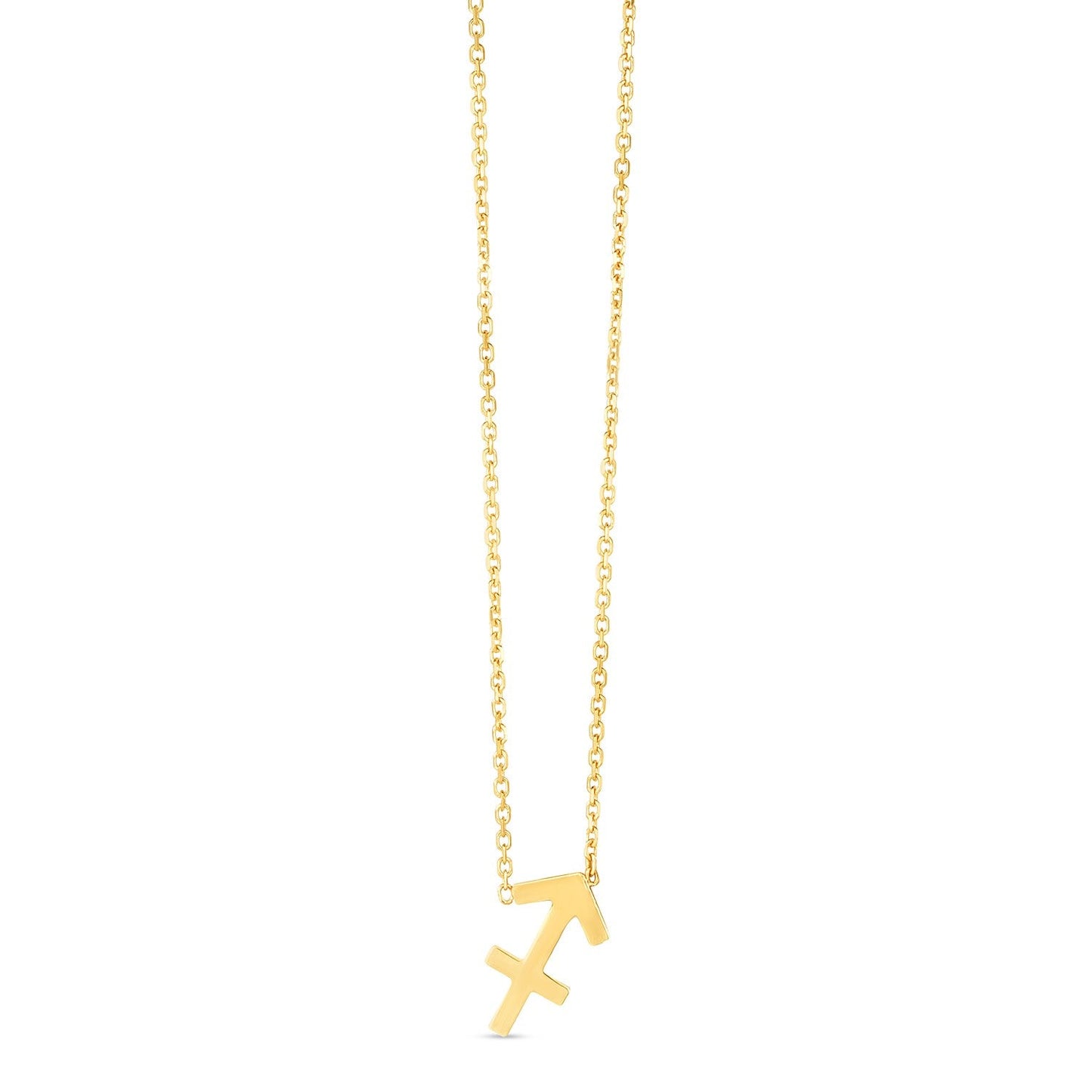 Collar de Sagitario de oro amarillo de 14 quilates
