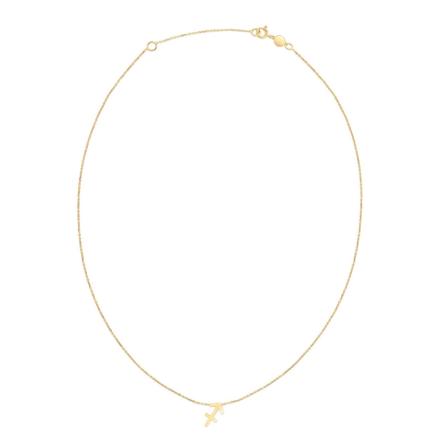 Collar de Sagitario de oro amarillo de 14 quilates