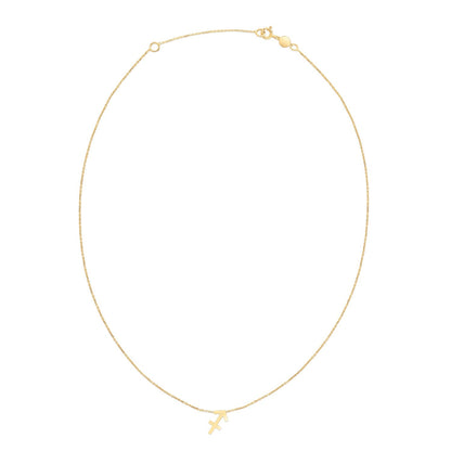 Collar de Sagitario de oro amarillo de 14 quilates