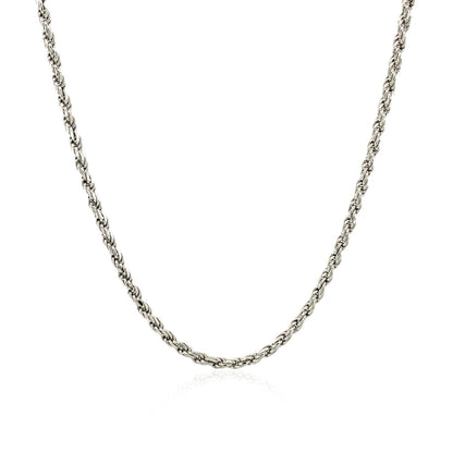 Cadena estilo cuerda de plata de ley de 1,8 mm con corte de diamante