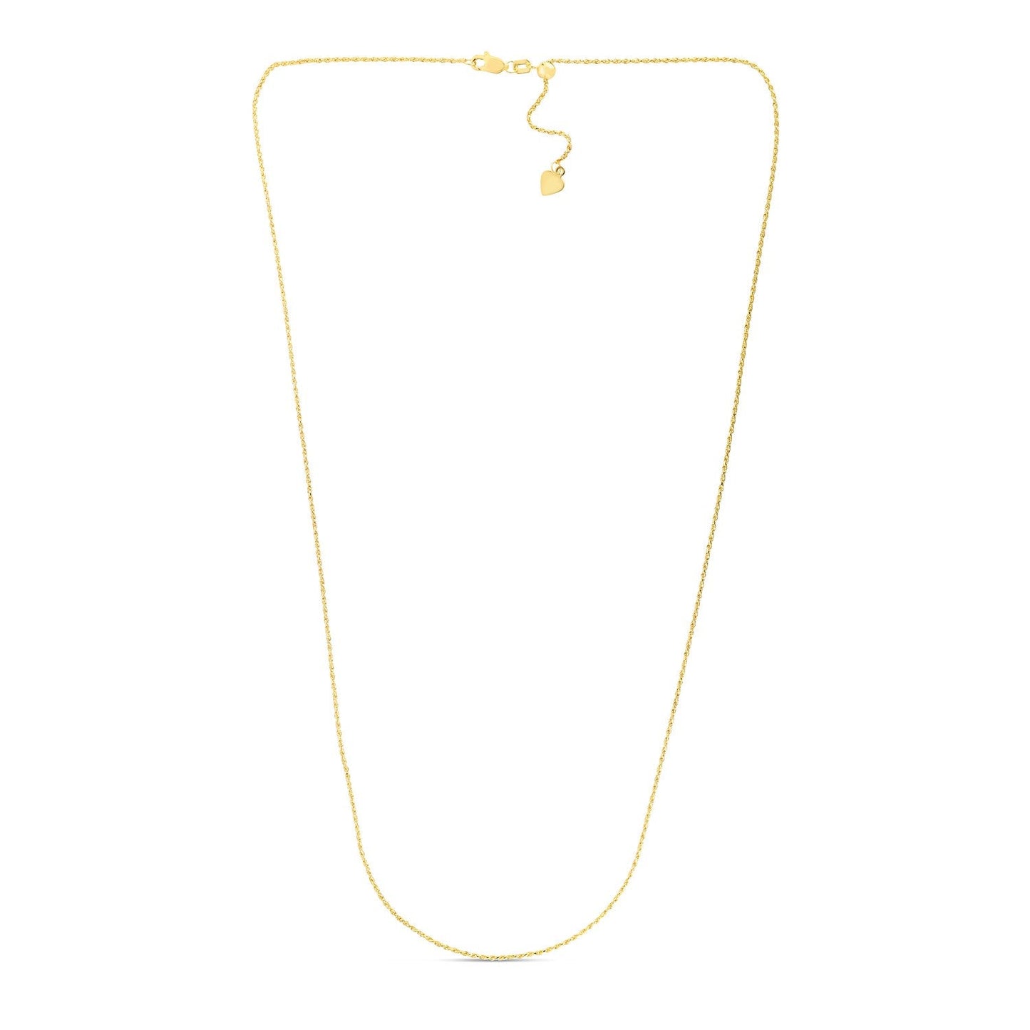 Cadena ajustable de oro amarillo de 14k de 1.0mm