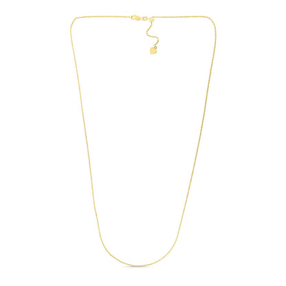 Cadena ajustable de oro amarillo de 14k de 1.0mm