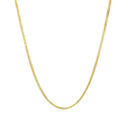 Cadena de cola de zorro de oro amarillo de 14k de 1.0mm