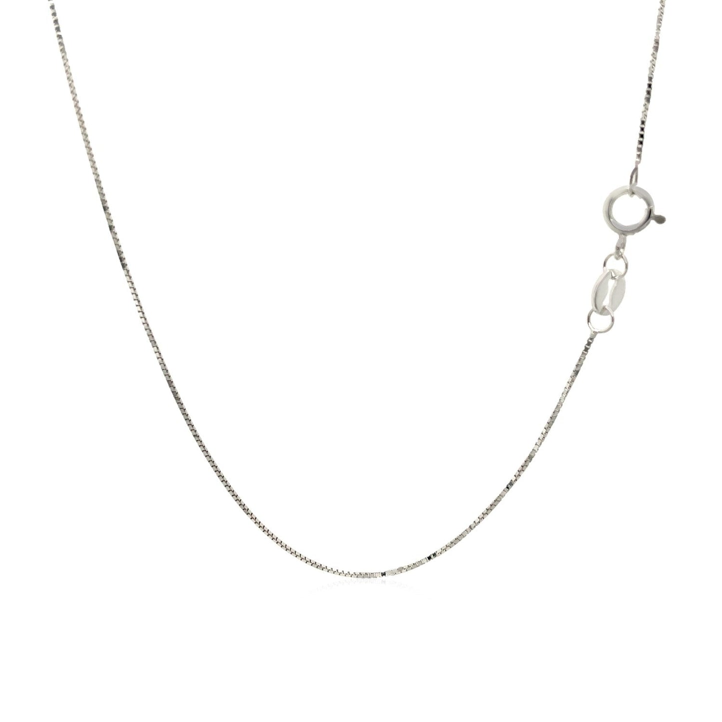 Cadena de eslabones ajustable de oro blanco de 14k y 0,6 mm