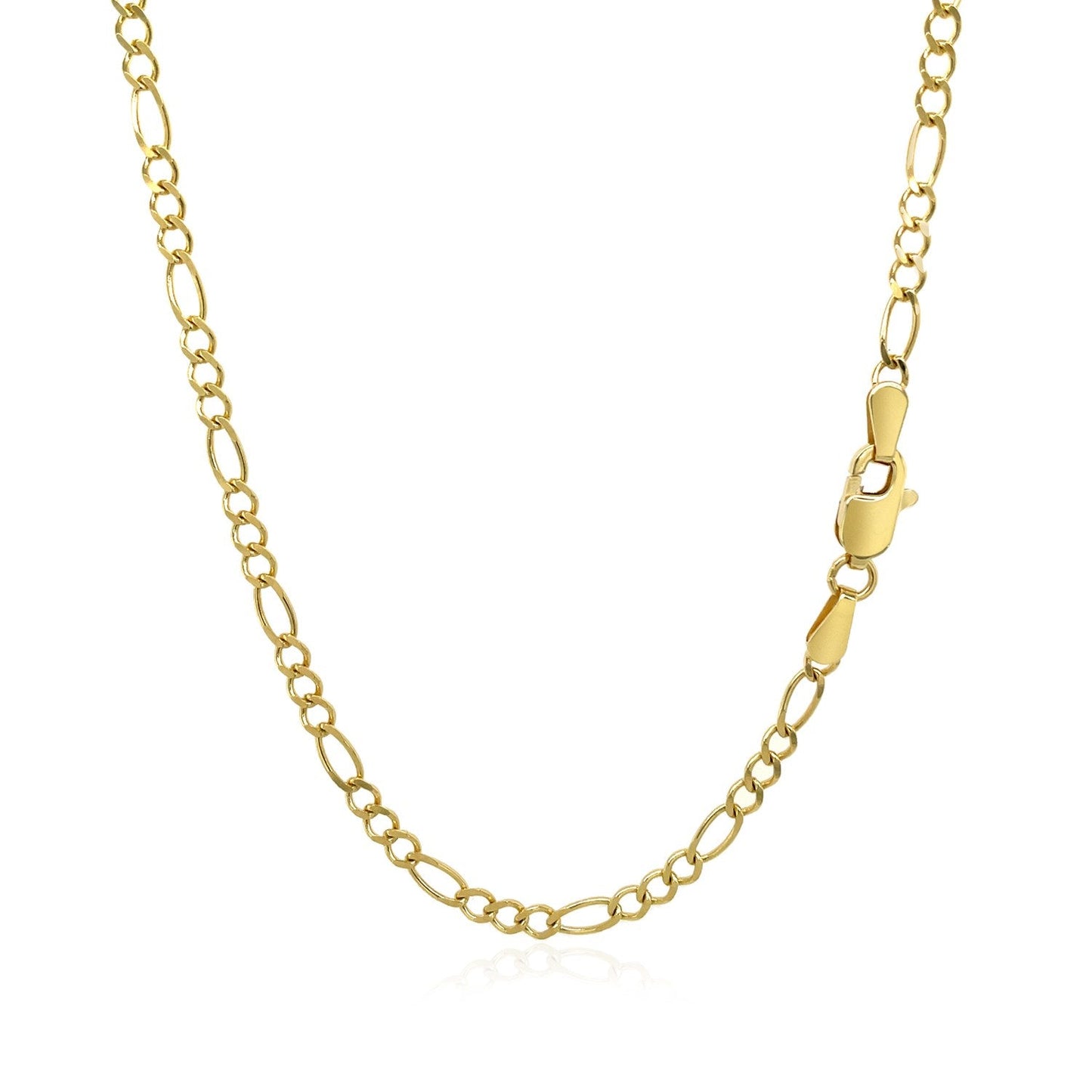 Cadena Fígaro de oro amarillo macizo de 10k y 3.0mm