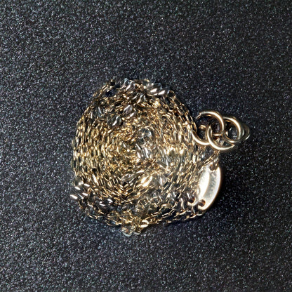Cadena con colgante de eslabones de cuentas con corte de diamante en oro bicolor de 14k (3,5 mm)