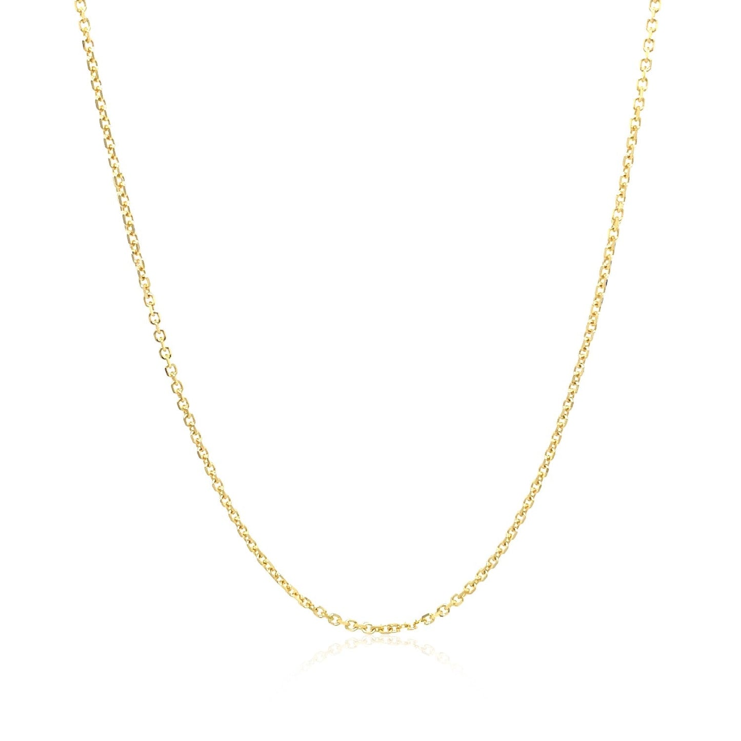 Cadena de Eslabones de Cable con Corte de Diamante de Oro Amarillo de 14k 1.1mm