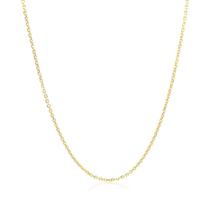 Cadena de Eslabones de Cable con Corte de Diamante de Oro Amarillo de 14k 1.1mm