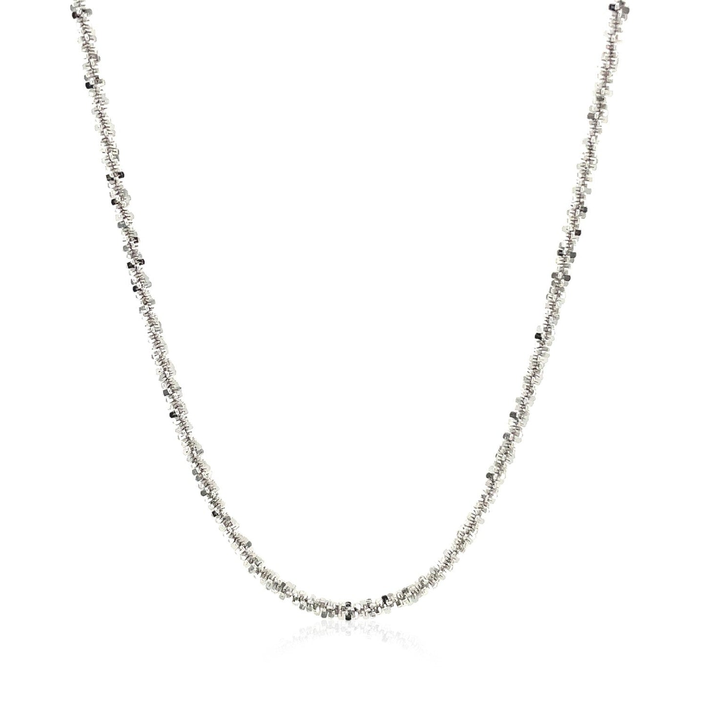 Cadena de plata esterlina estilo Sparkle de 2.2 mm con baño de rodio