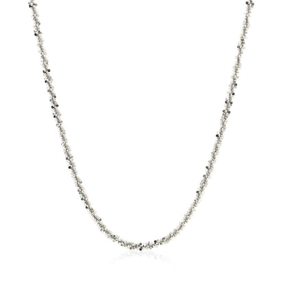 Cadena de plata esterlina estilo Sparkle de 2.2 mm con baño de rodio
