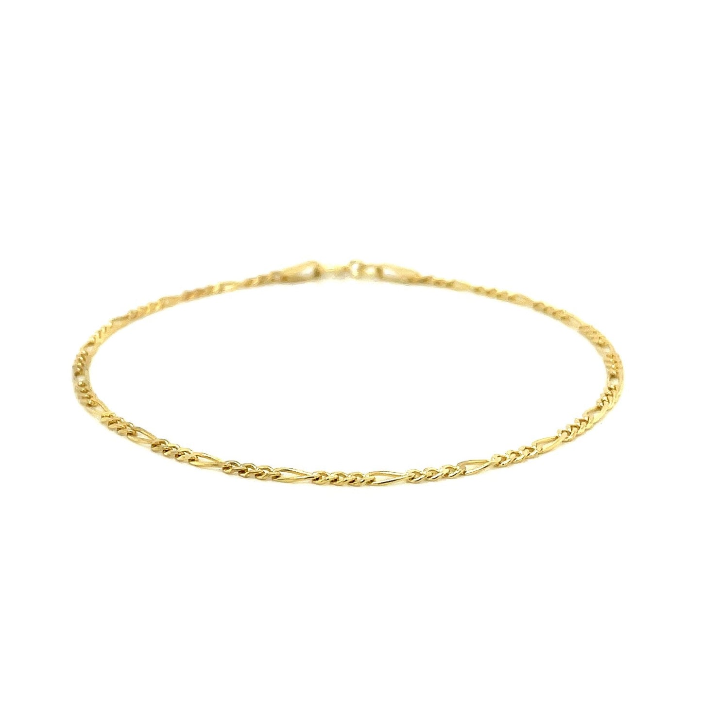 Pulsera Fígaro de oro amarillo de 14k y 1.5mm