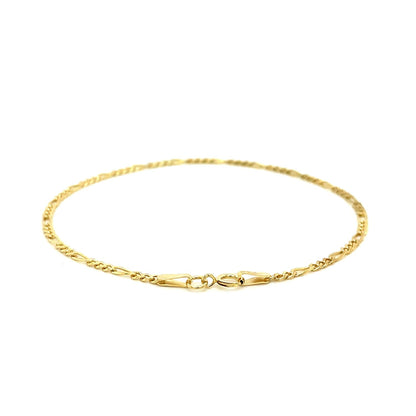 Pulsera Fígaro de oro amarillo de 14k y 1.5mm