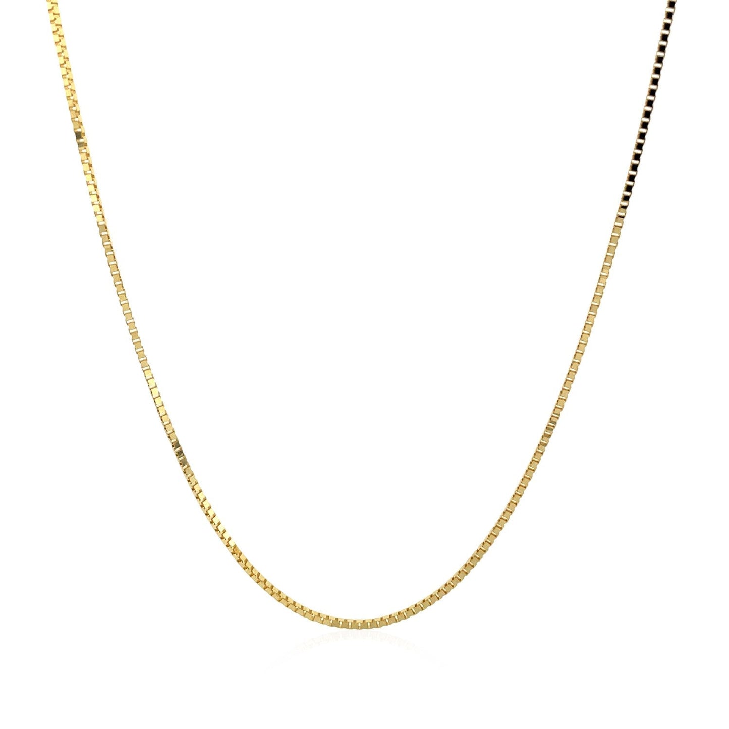 Cadena clásica de oro amarillo de 14k, 0.8mm