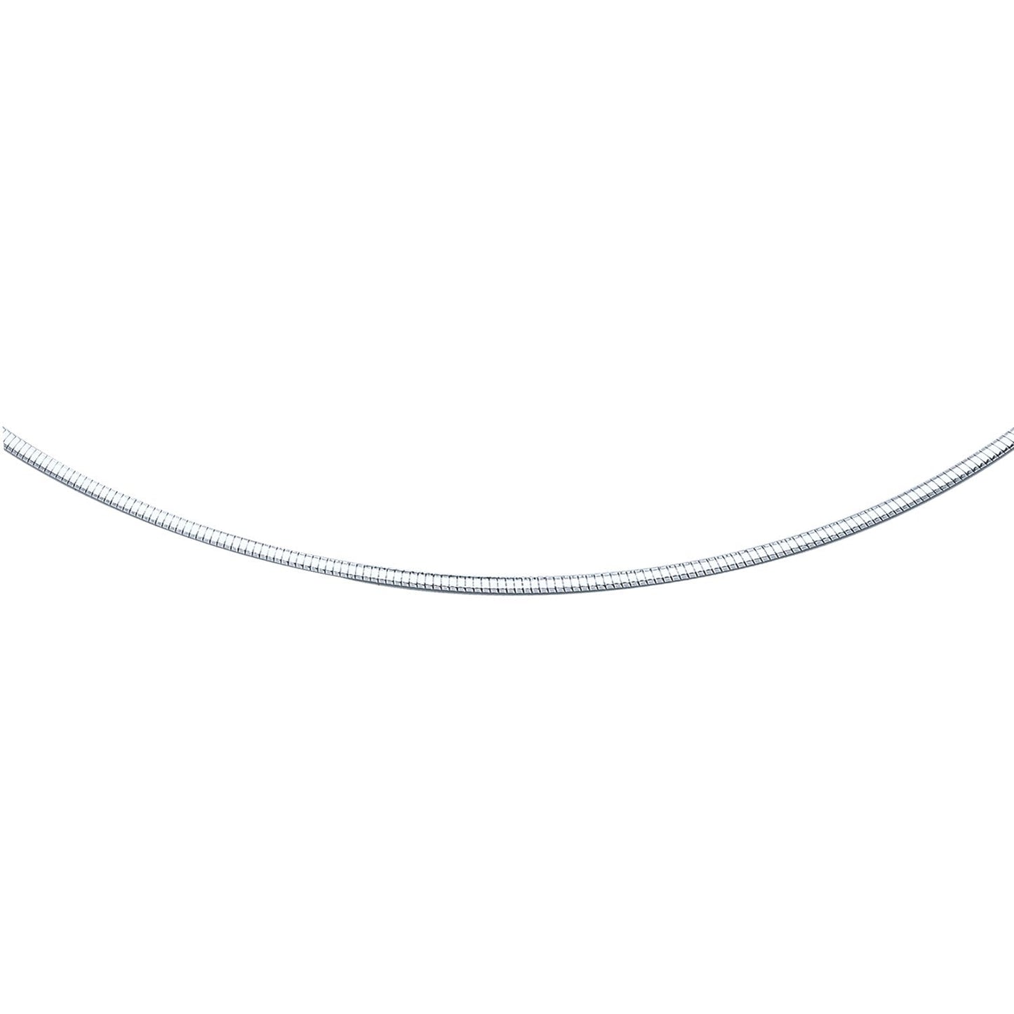 Cadena estilo Omega clásica de oro blanco de 14k (2 mm)