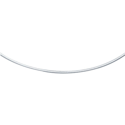 Cadena estilo Omega clásica de oro blanco de 14k (2 mm)