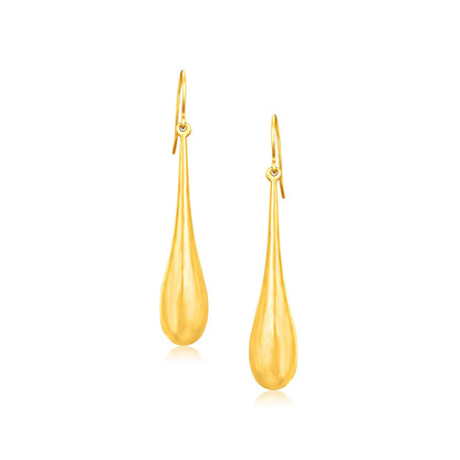 Pendientes colgantes llamativos de oro amarillo de 14k