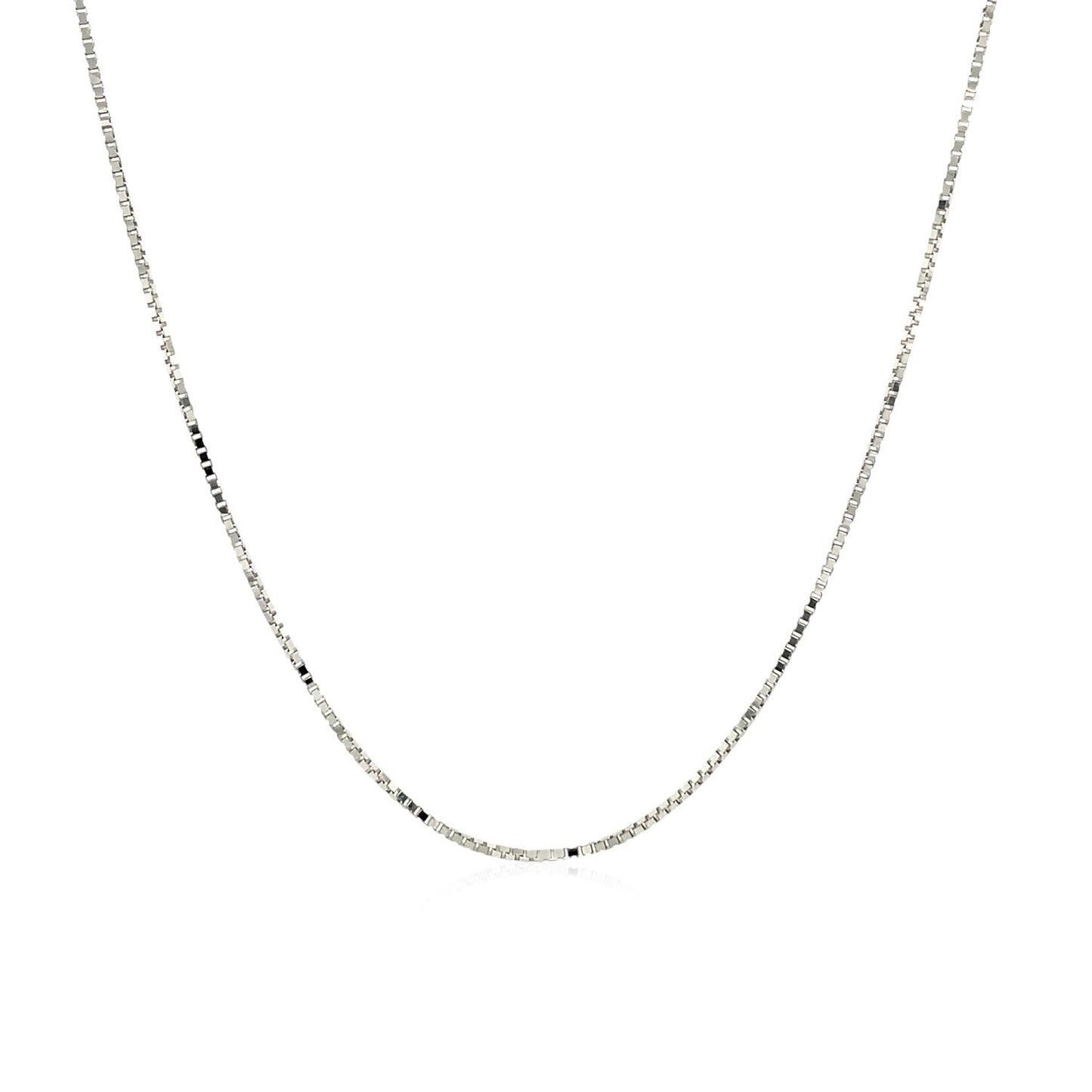 Cadena de caja ajustable de oro blanco de 14k de 0.7mm