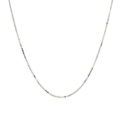 Cadena de caja ajustable de oro blanco de 14k de 0.7mm