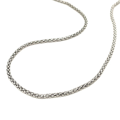 Cadena estilo Popcorn de plata de ley rodiada de 2,5 mm