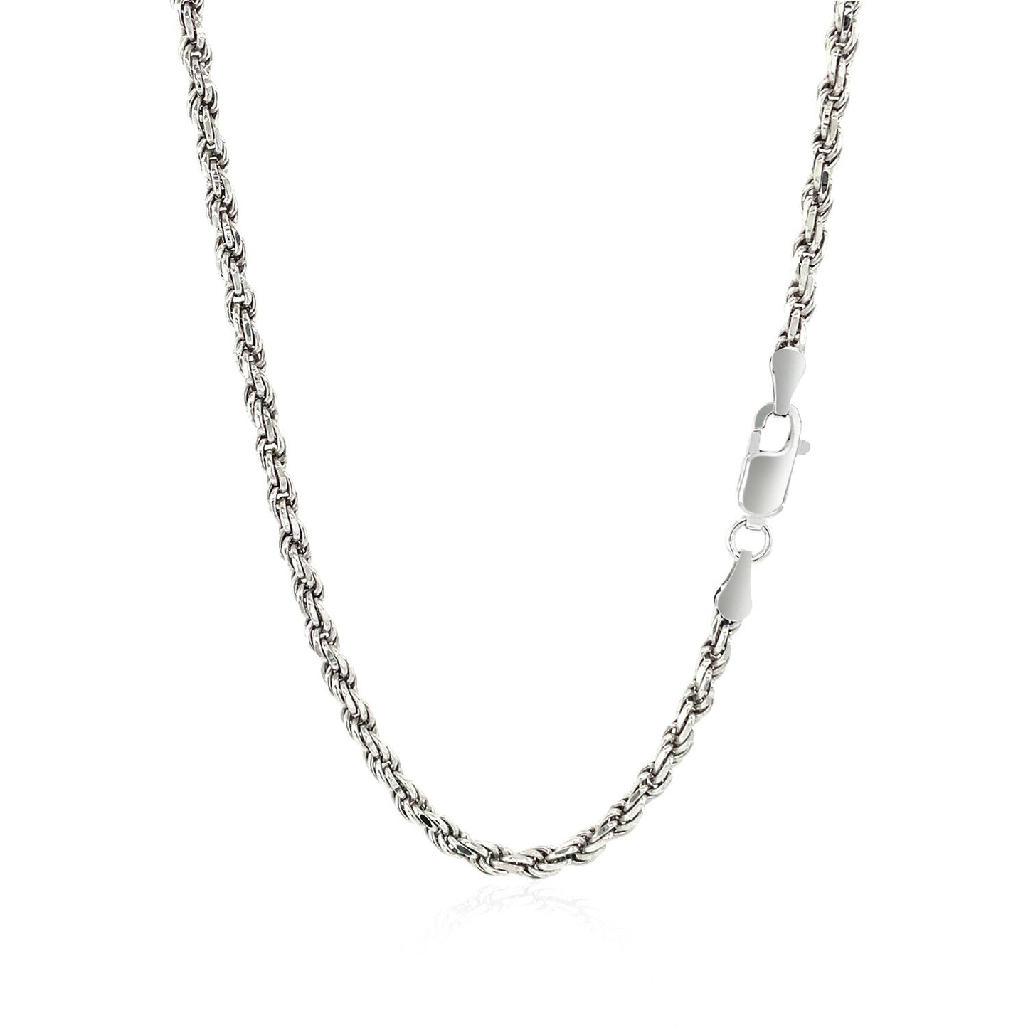 Cadena de plata esterlina estilo cuerda de corte diamante de 2.9 mm
